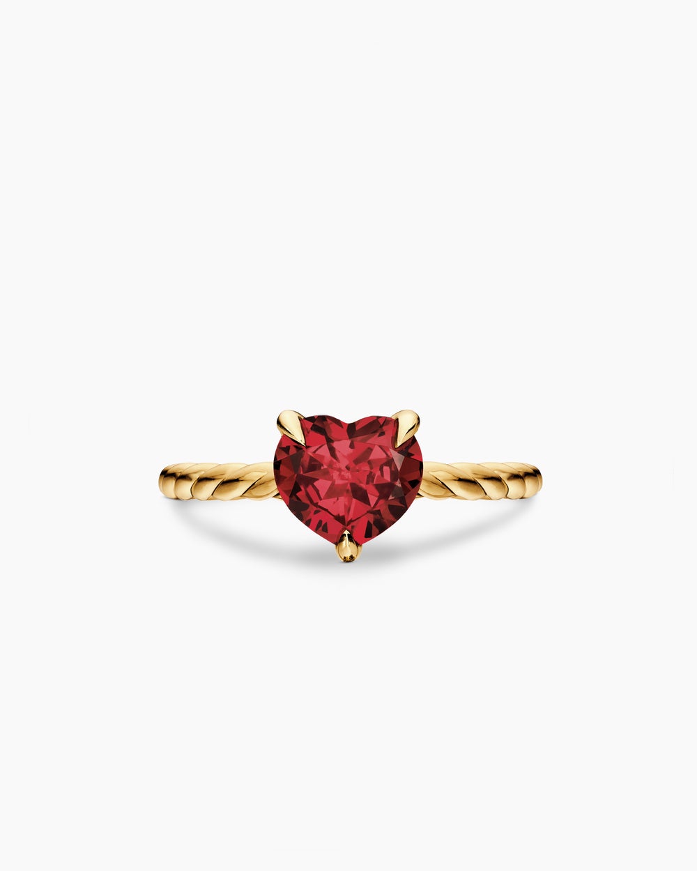 Womens Chatelaine Heart Ring in 18ct Yellow Gold, 7mm