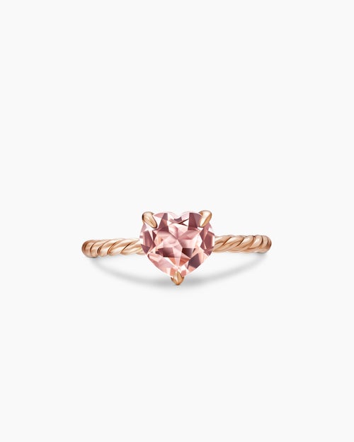 Womens Chatelaine® Heart Ring in 18K Rose Gold with Morganite, 7mm
