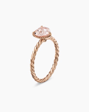 Chatelaine® Heart Ring in 18K Rose Gold with Morganite, 7mm