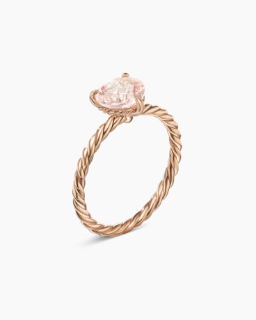 Chatelaine® Heart Ring in 18K Rose Gold with Morganite, 7mm