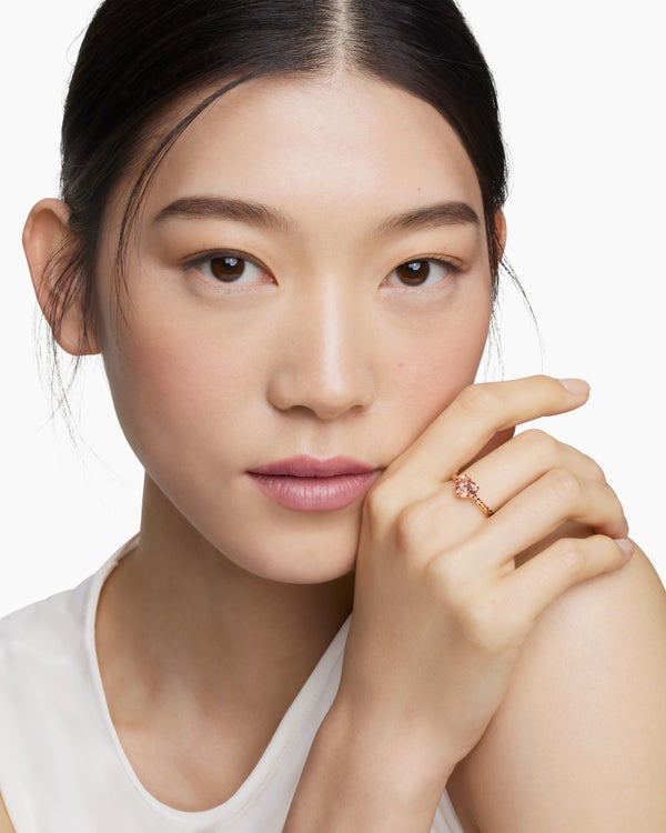 Bague avec cœur Chatelaine en or rose 18 carats, 7 mm