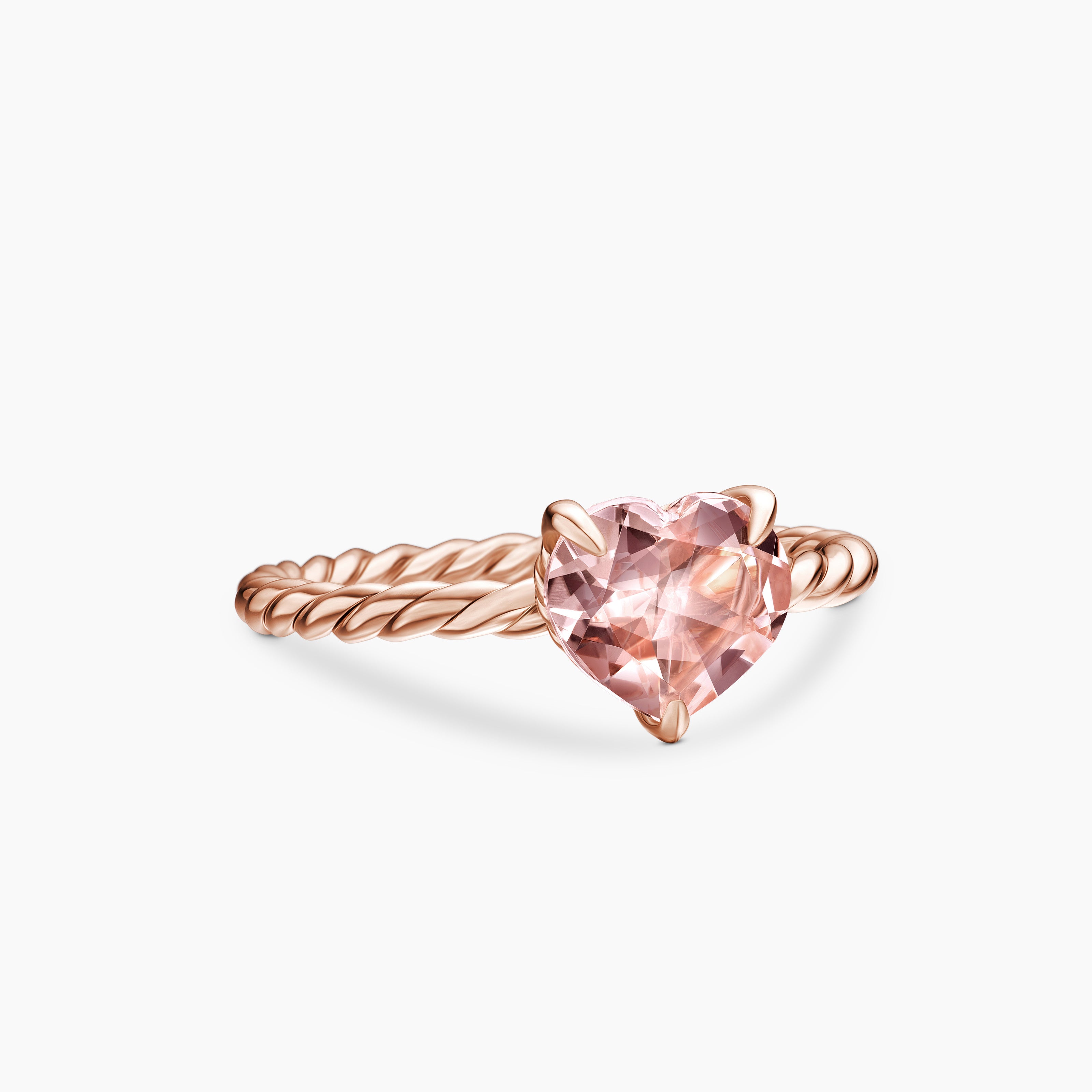 Womens Chatelaine Heart Ring in 18K Rose Gold, 7mm