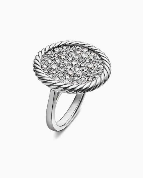Womens DY Elements Ring in Sterling Silver with Diamonds, 21.2mm