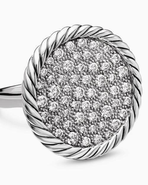 Womens DY Elements Ring in Sterling Silver with Diamonds, 21.2mm