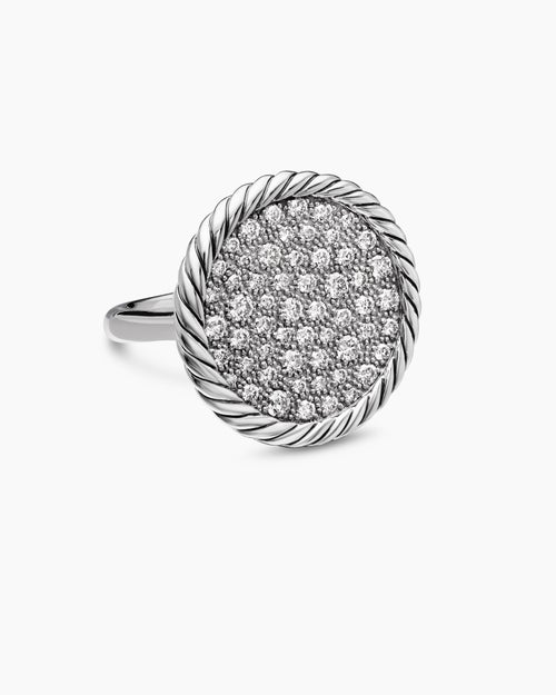 Womens DY Elements Ring in Sterling Silver with Diamonds, 21.2mm