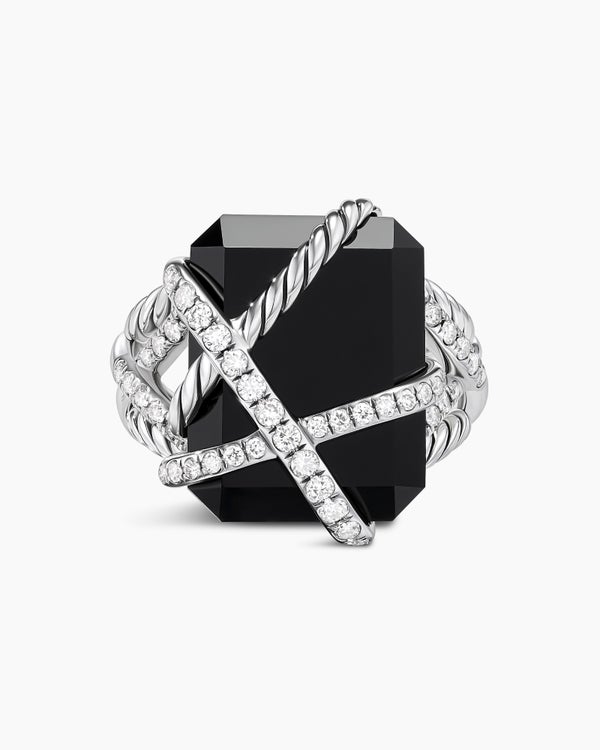 Bague Cable Wrap en argent sterling avec diamants, 20,4 mm