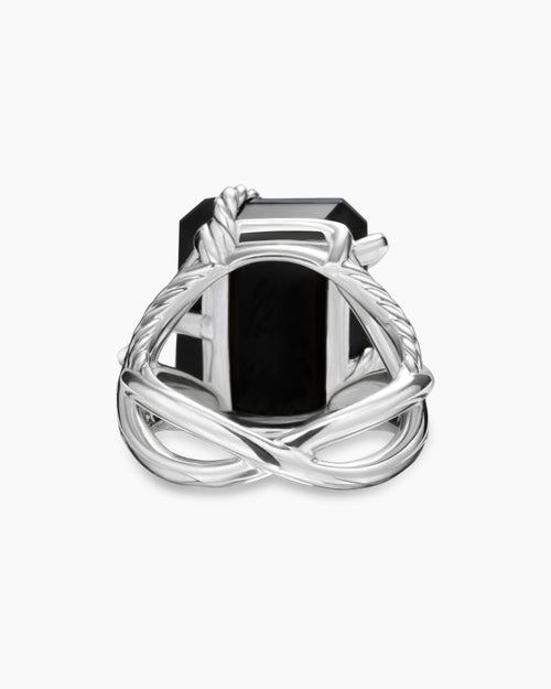 Womens Cable Wrap Ring in Sterling Silver with Diamonds, 20.4mm