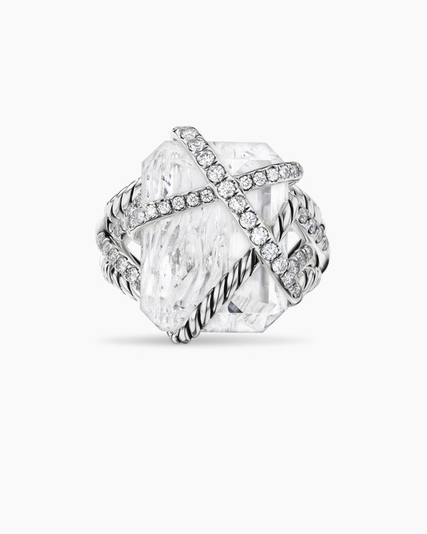 Bague Cable Wrap en argent sterling avec diamants, 20,4 mm