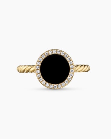 Petite DY Elements® in 18K Yellow Gold with Black Onyx and Diamonds, 11.3mm