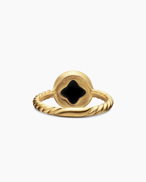 Womens Petite DY Elements® Ring in 18ct Yellow Gold with Black Onyx and Diamonds, 11.3mm