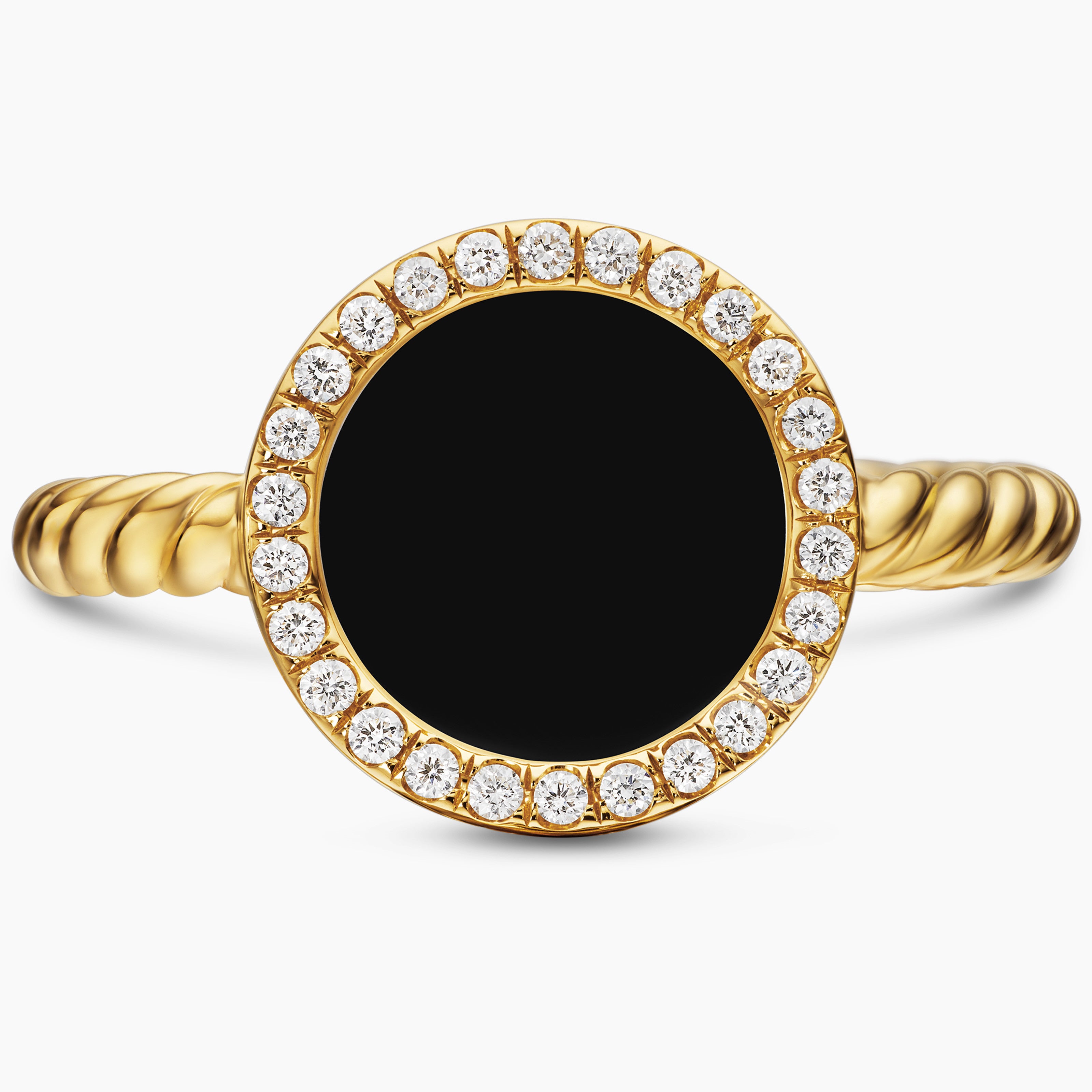 Petite DY Elements Ring in 18K Yellow Gold with Diamonds, 11.3mm