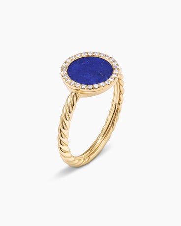 Petite DY Elements® in 18K Yellow Gold with Lapis and Diamonds, 11.3mm