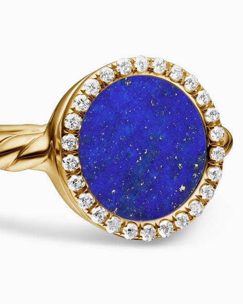Womens Petite DY Elements Ring in 18K Yellow Gold with Diamonds, 11.3mm