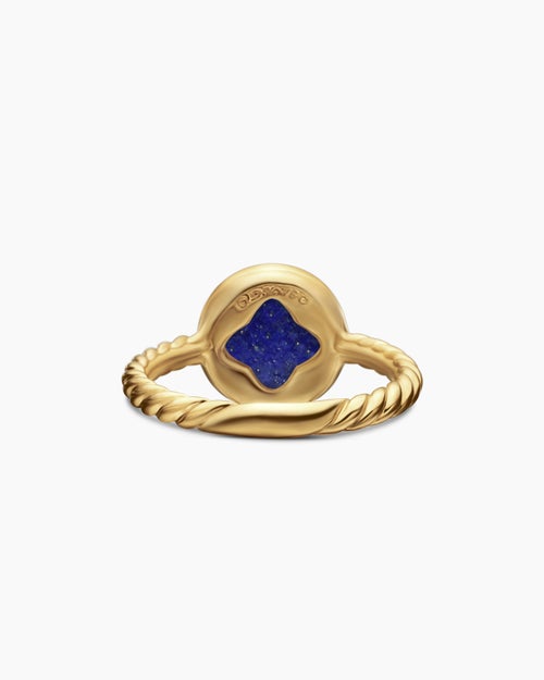 Womens Petite DY Elements® Ring in 18K Yellow Gold with Lapis and Diamonds, 11.3mm