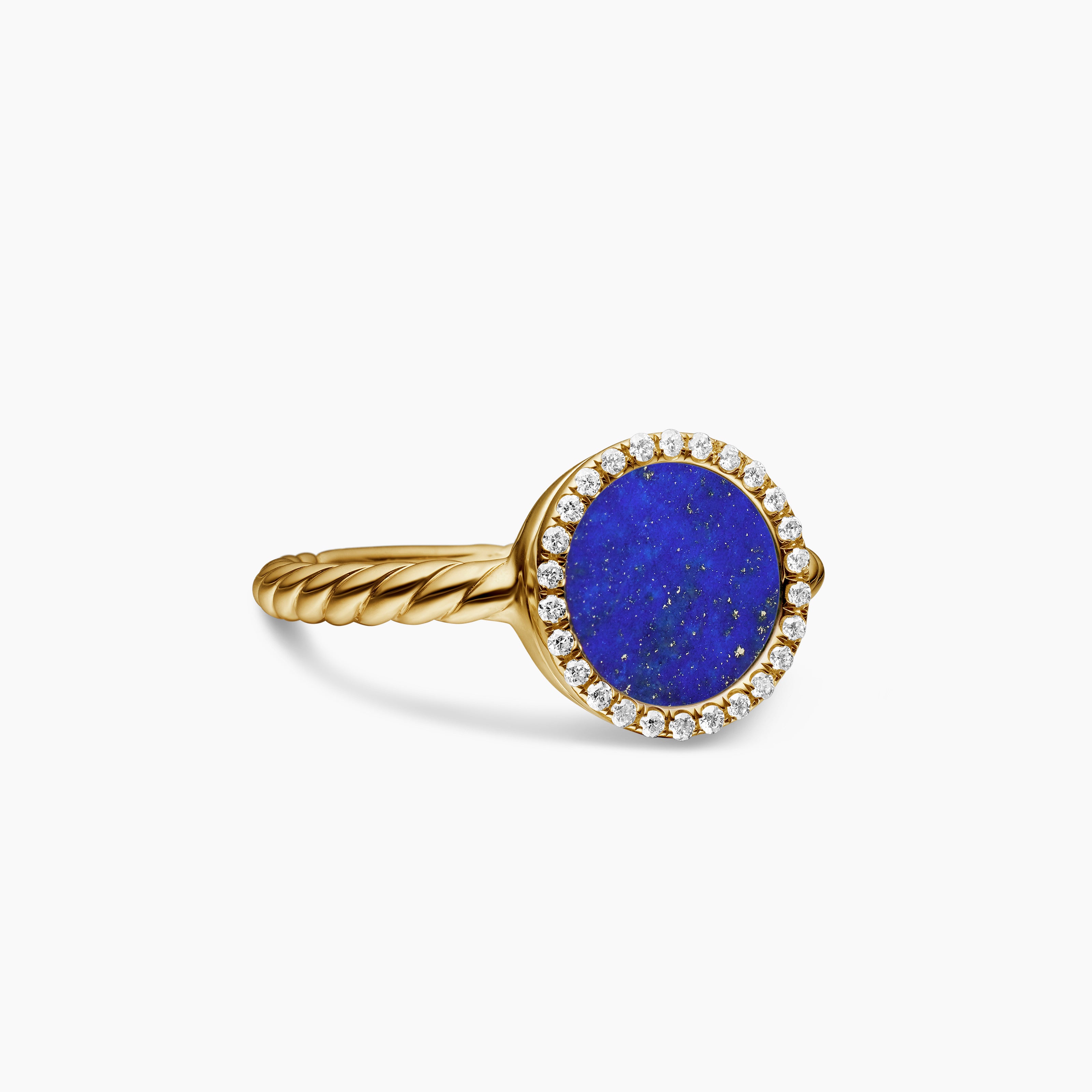 Womens Petite DY Elements Ring in 18K Yellow Gold with Diamonds, 11.3mm