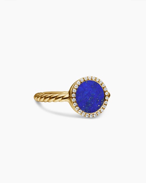 Womens Petite DY Elements Ring in 18K Yellow Gold with Diamonds, 11.3mm