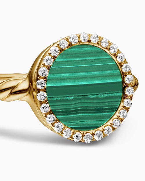 Womens Petite DY Elements Ring in 18K Yellow Gold with Diamonds, 11.3mm