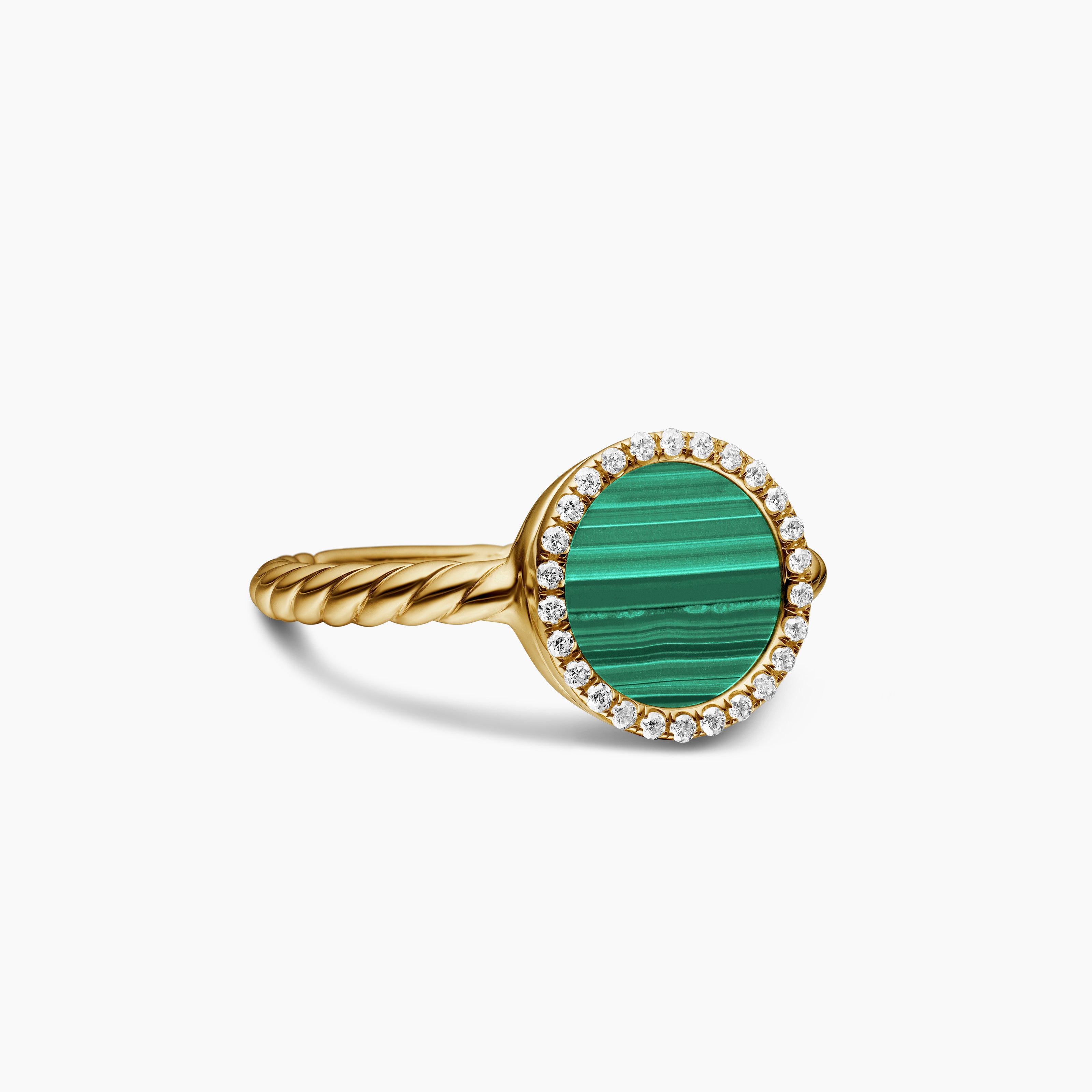 Womens Petite DY Elements Ring in 18K Yellow Gold with Diamonds, 11.3mm