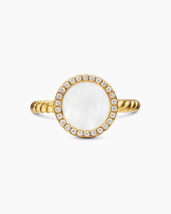 Petite DY Elements Ring in 18K Yellow Gold with Diamonds, 11.3mm