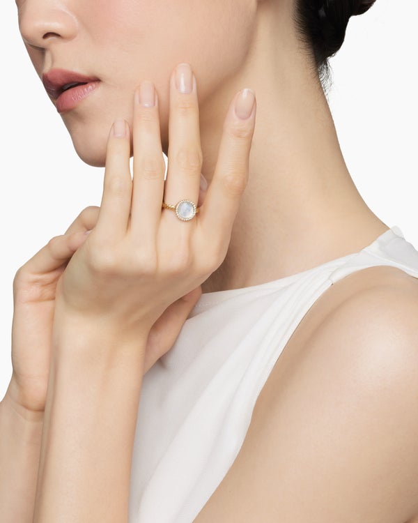 Petite DY Elements Ring in 18K Yellow Gold with Diamonds, 11.3mm