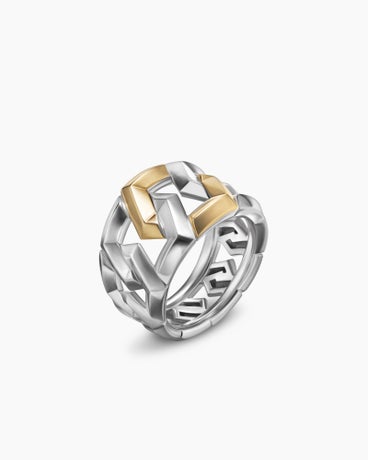 Carlyle™ Ring in Sterling Silver with 18K Yellow Gold, 15mm