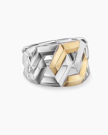 Carlyle™ Ring in Sterling Silver with 18K Yellow Gold, 15mm