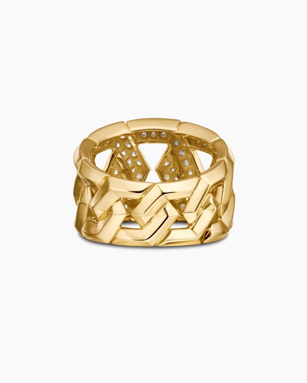 Carlyle Ring in 18K Yellow Gold with Diamonds, 16mm