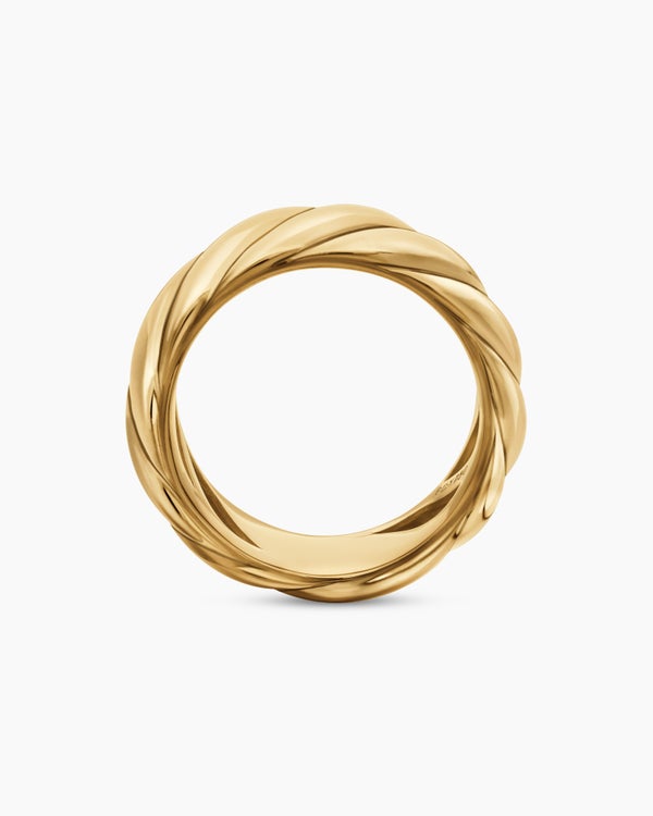 Sculpted Cable Band Ring in 18K Yellow Gold, 9mm