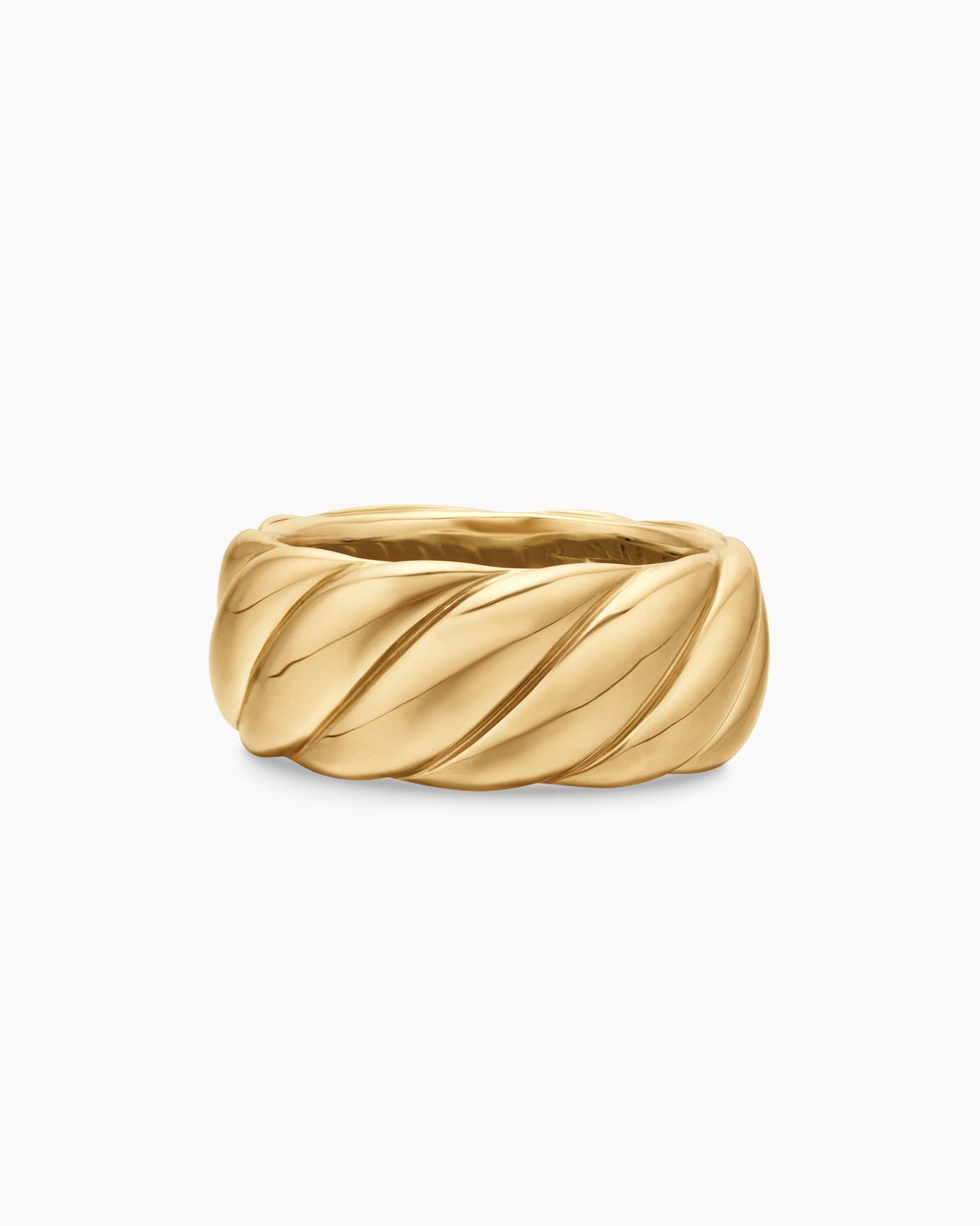 Anneau Sculpted Cable en or jaune 18 carats, 9 mm pour femmes