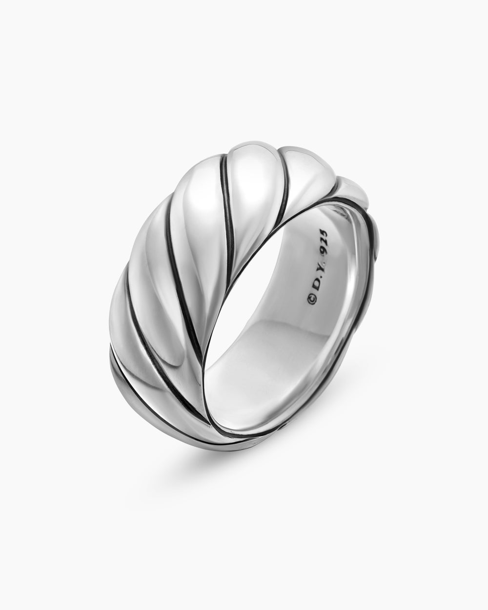 Anneau Sculpted Cable en argent sterling, 9 mm femmes