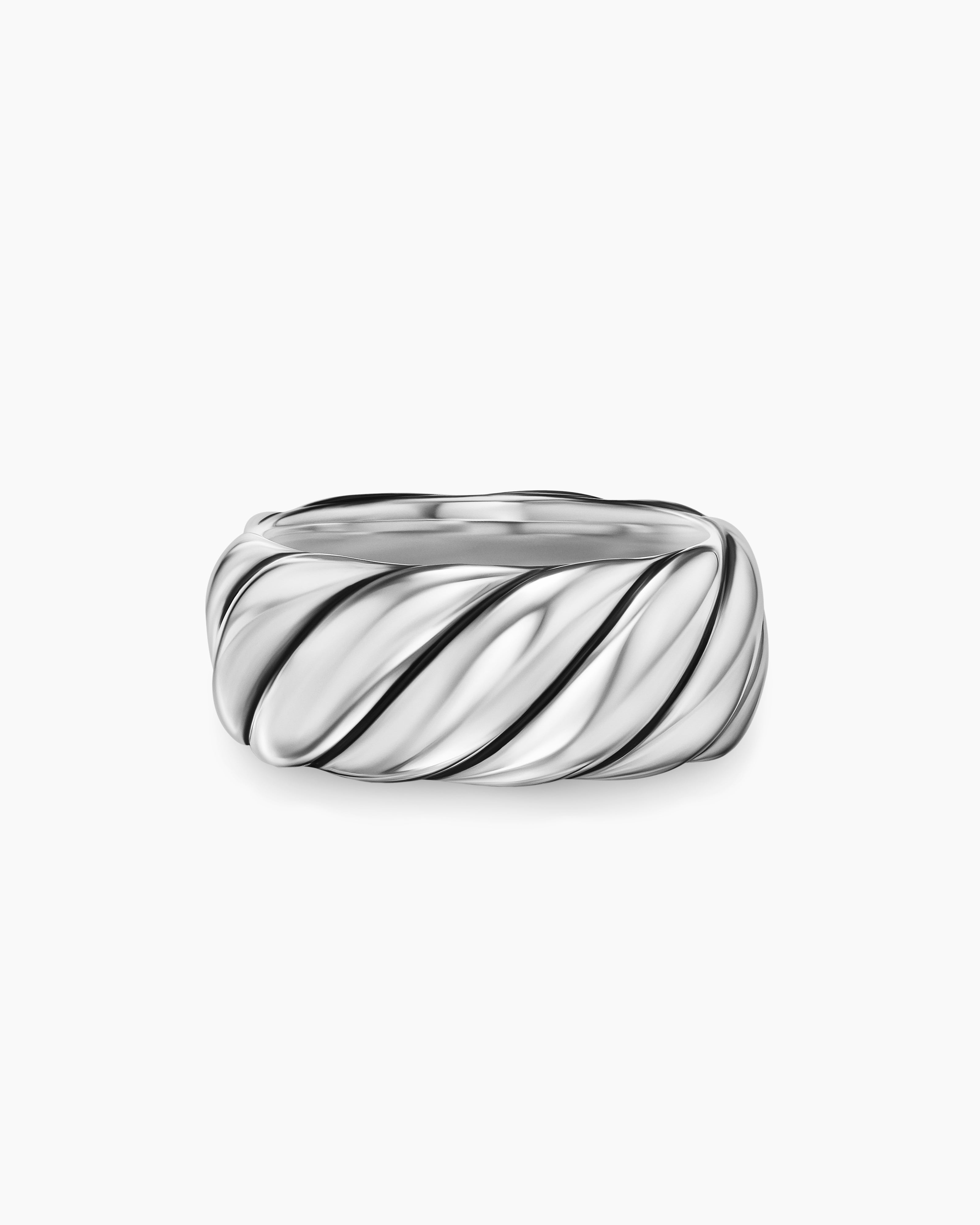 Sculpted Cable Band Ring in Sterling Silver, 9mm | David Yurman Canada