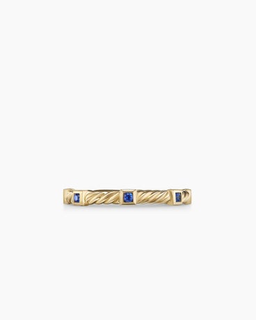Cable Collectables® Stack Ring in 18K Yellow Gold with Blue Sapphires, 2mm