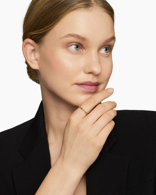 Womens Cable Collectibles Stack Ring in 18K Yellow Gold, 2mm