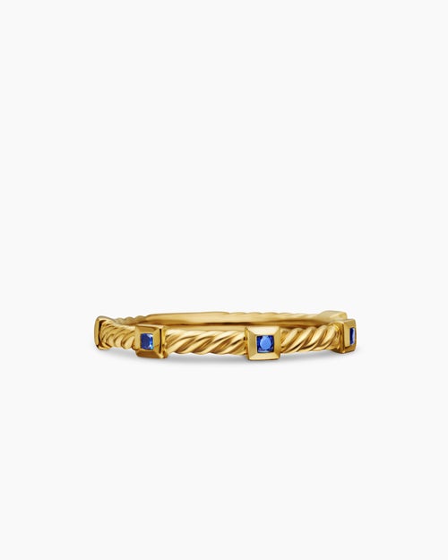 Womens Cable Collectibles Stack Ring in 18K Yellow Gold, 2mm