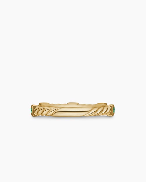 Womens Cable Collectibles Stack Ring in 18K Yellow Gold, 2mm