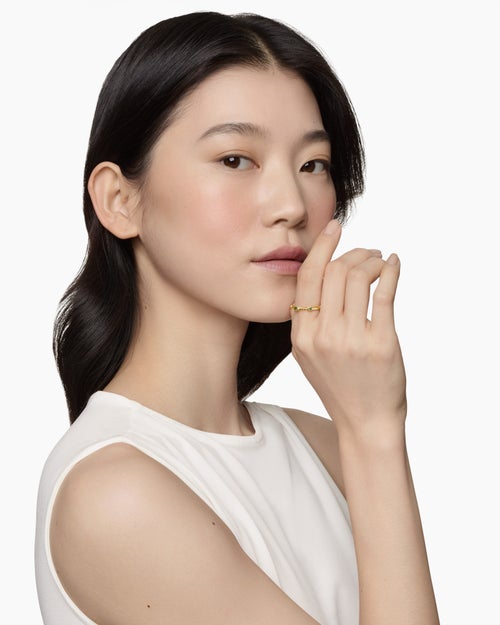 Womens Cable Collectibles Stack Ring in 18K Yellow Gold, 2mm