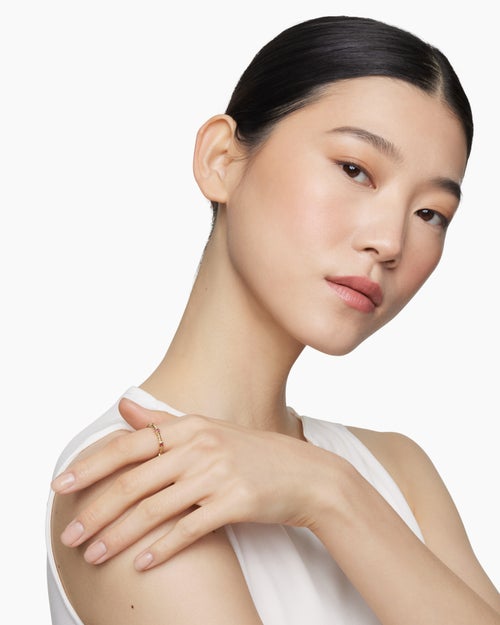 Womens Cable Collectibles® Stack Ring in 18K Yellow Gold with Rubies, 2mm