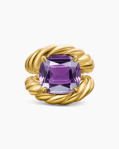 Womens Marbella Ring in 18K Yellow Gold with Amethyst, 20mm