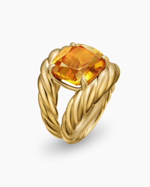 Womens Marbella Ring in 18K Yellow Gold with Citrine, 20mm