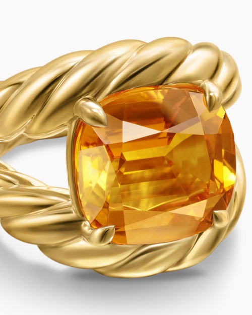 Womens Marbella Ring in 18K Yellow Gold with Citrine, 20mm