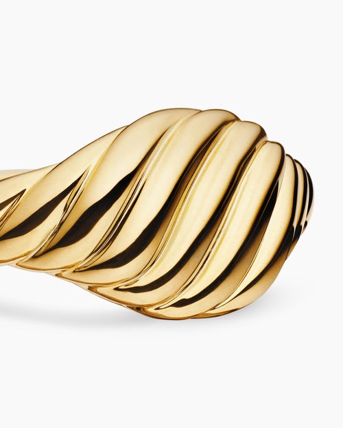 Womens Sculpted Cable Micro Pinky Ring in 18K Yellow Gold, 7mm