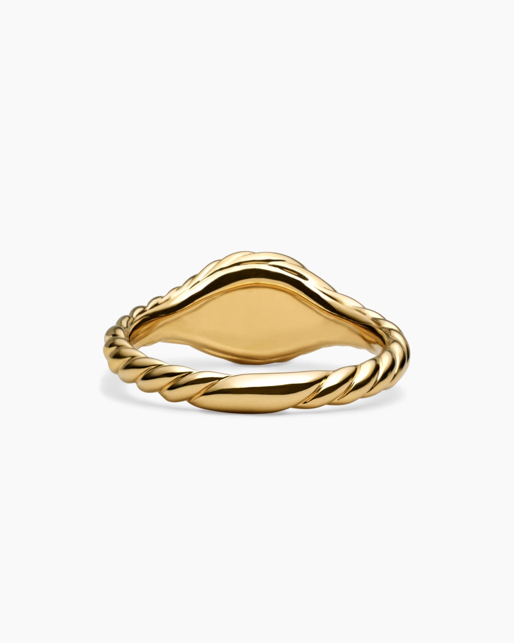 Womens Sculpted Cable Micro Pinky Ring in 18K Yellow Gold, 7mm