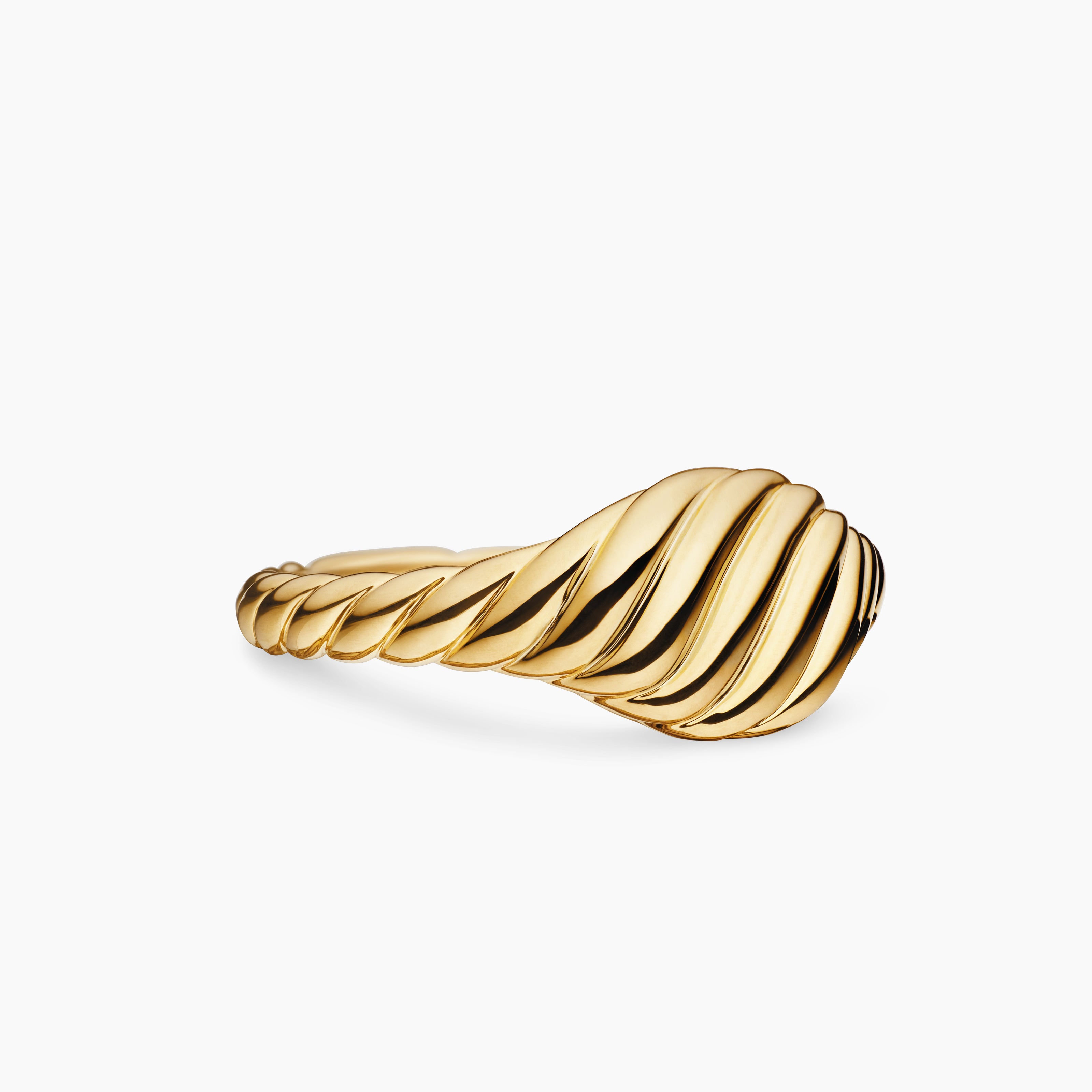 Womens Sculpted Cable Micro Pinky Ring in 18K Yellow Gold, 7mm