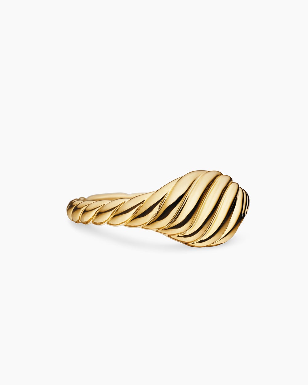 Womens Sculpted Cable Micro Pinky Ring in 18K Yellow Gold, 7mm