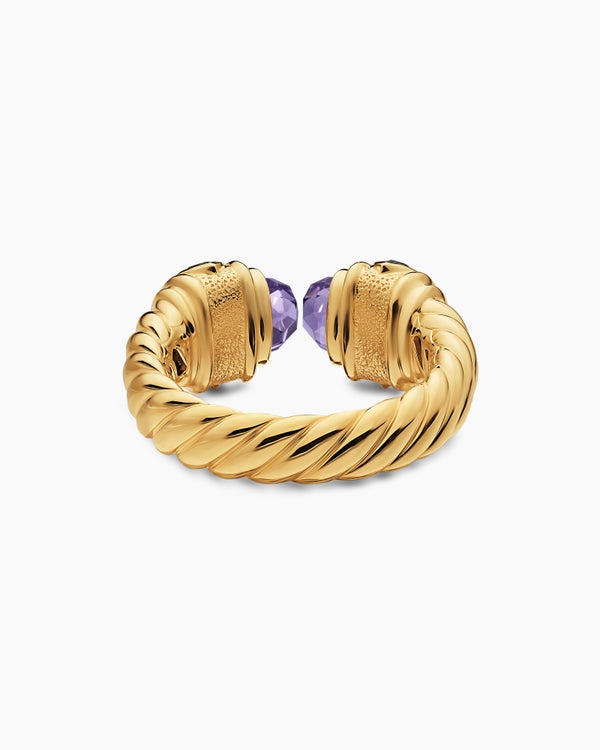 Bague Renaissance colorée en or jaune 18 carats, 9,9 mm