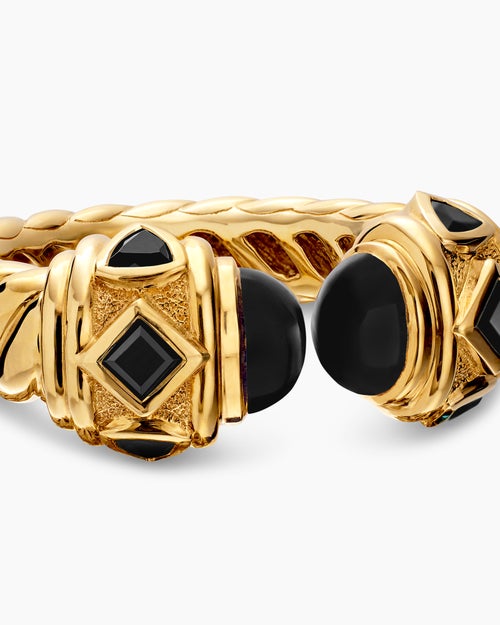 Womens Renaissance® Color Ring in 18K Yellow Gold with Black Onyx, 10mm