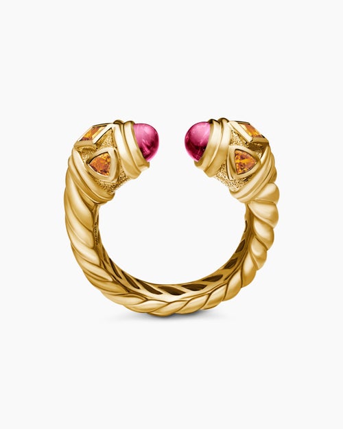 Womens Renaissance Color Ring in 18K Yellow Gold, 10mm