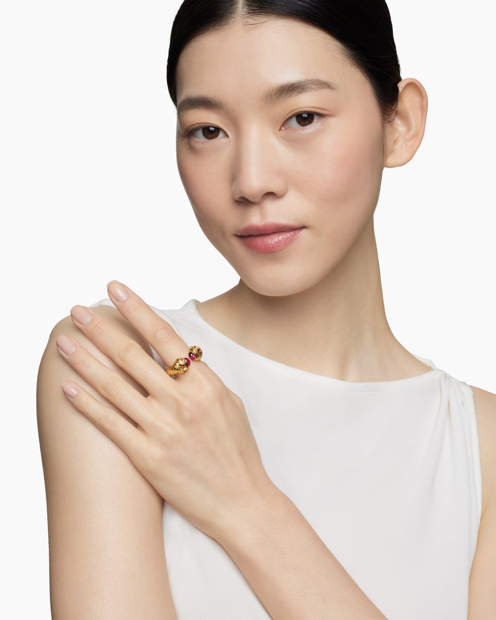 Womens Renaissance Colour Ring in 18ct Yellow Gold, 10mm