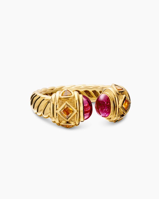 Renaissance® Color Ring in 18K Yellow Gold with Rubellite and Madeira Citrine, 10mm