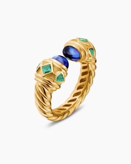 Womens Renaissance® Color Ring in 18K Yellow Gold with Tanzanite and Tsavorites, 10mm